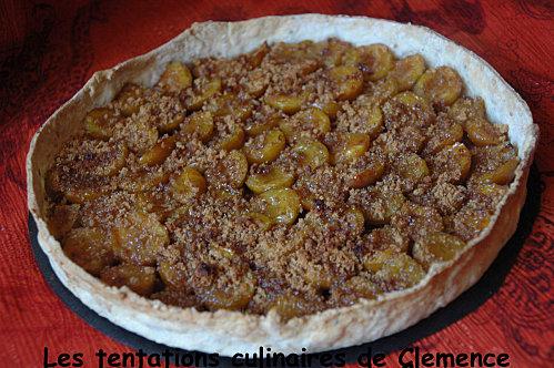Tarte aux mirabelles et pain d'épices