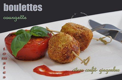 BOULETTES DE PORC, CITRON CONFIT-GINGEMBRE A LA PULPE DE COURGETTES
