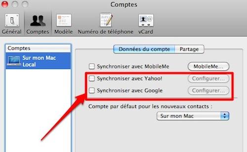 contacts Comment synchroniser iCal et Carnet d’adresses avec Google et Yahoo [Mac]