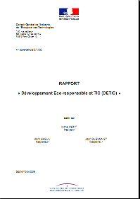 Gouvernement - rapport développement éco-responsable et TIC (DETIC)