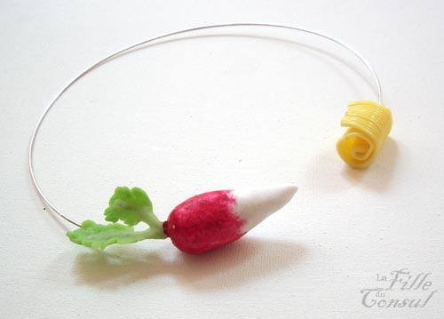 Collier radis-beurre - Butter and radish necklace