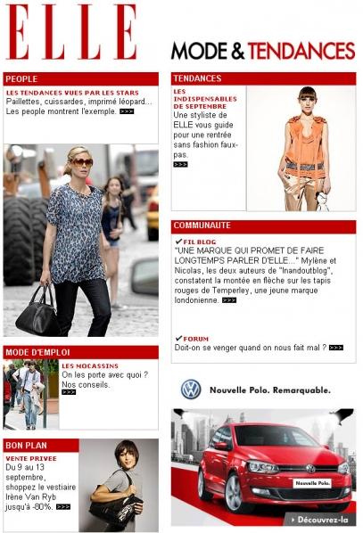 newsletter de ELLE 100909
