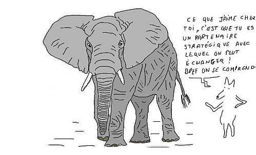 Le chien et l'éléphant