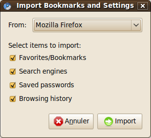 Chromium import Firefox