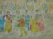 danses provençales dessin aquarellé