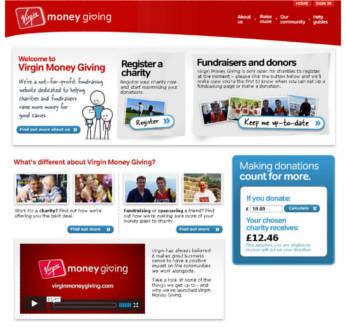 site de don en ligne Virgin Money Giving