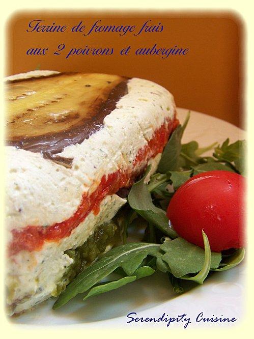 Terrine de fromage aux 2 poivrons et aubergine