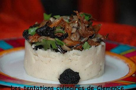 Purée d'haricot de Soissons et poêlée de champignons à la truffe