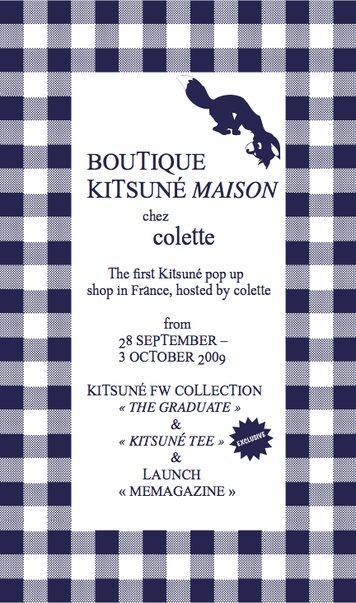 Post image for Boutique temporaire Kitsuné Maison chez Colette du 28 septembre au 3 octobre