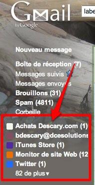 mail libelles 2 Gmail: affichez les libellés contenant des messages non lus