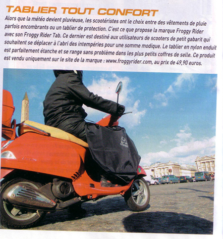 Le magazine Planète 125 parle du tablier scooter Froggy Rider