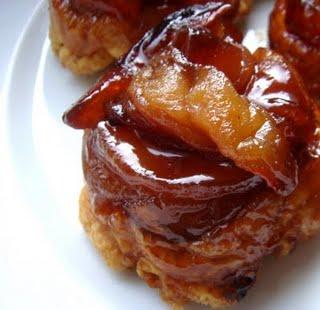 Mini tatin et mousse au chocolat