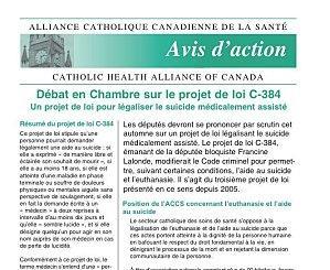 Québec - Déclaration de la conférence des évêques sur la dépénalisation de l'euthanasie