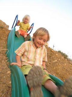 Toboggan dans la pente