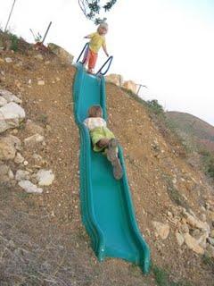 Toboggan dans la pente