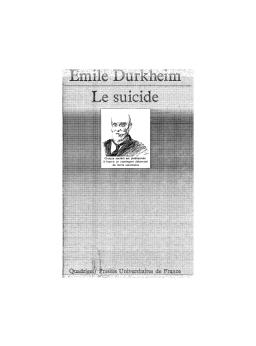 Le suicide : étude de sociologie / Emile Durkheim
