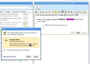 Google Wave Utilisation de Gears