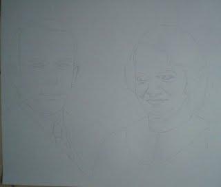 Pas à Pas Double portrait, étape 1