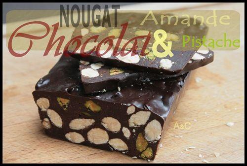 Nougat au chocolat, amandes et pistaches (2)
