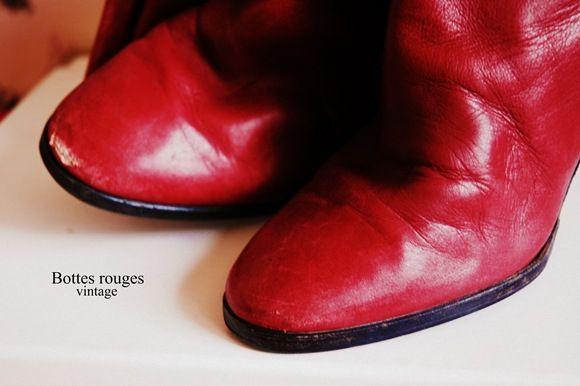 bottes rouges vintage