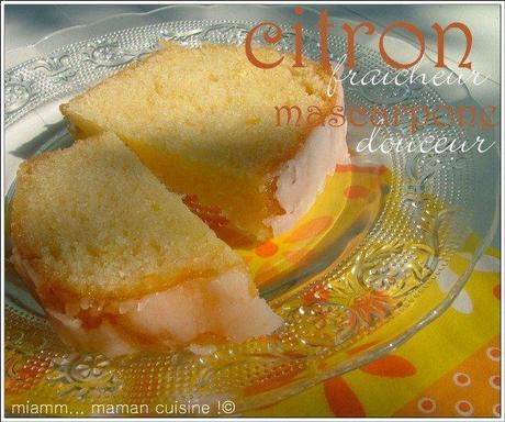 Cake au citron & mascarpone, glacé à l'abricot & au citron