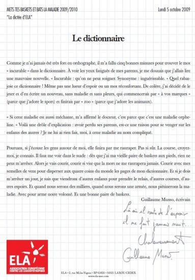 Guillaume Musso rédige la dictée que Pagny lit à Luc Chatel