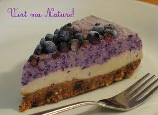 ''Cheesecake'' ou Gâteau au Fromage Cru aux Bleuets (myrtilles) Sans Produits Laitiers