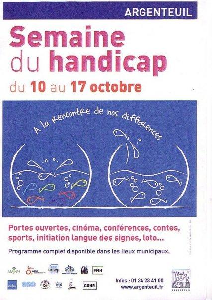 13 octobre à Argenteuil: conférence SEP et semaine du handicap!