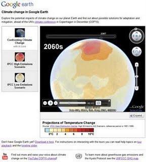 Google - Climate Change - réchauffement climatique - Google Earth - COP15