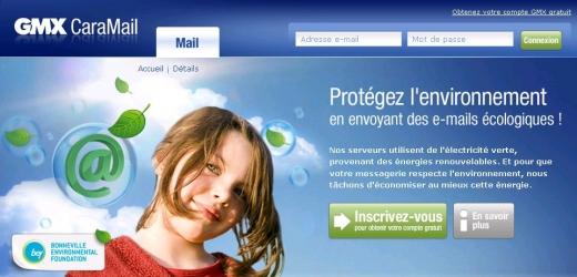 greenwashing - GMX Caramail - capture d'écran