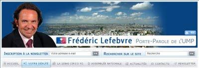 Frédéric Lefebvre est toujours député ... selon son site !