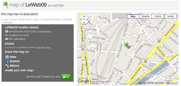 xm my Google Maps: créez des URL courtes et publiez les sur Twitter