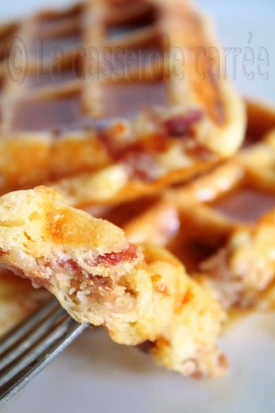 Gaufres bacon-cheddar