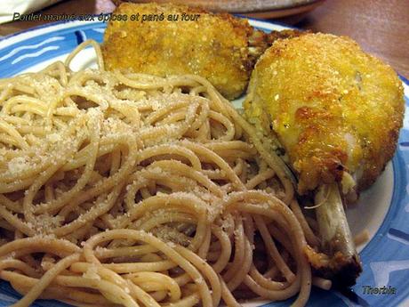 Poulet mariné aux épices et pané au four