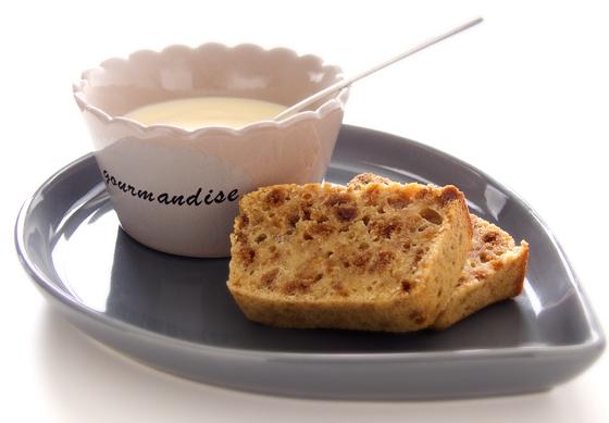 Gâteau fondant chocolat blanc/spéculoos et sa crème anglaise