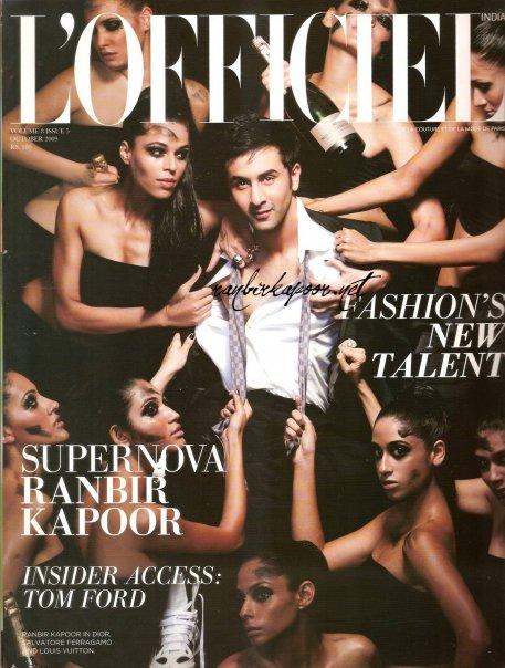 Encore lui, Ranbir Kapoor fait le couverture de L'OFFICIEL INDIA...