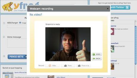 yfrog Yfrog: enregistrez une vidéo avec votre webcam et partagez la sur Twitter