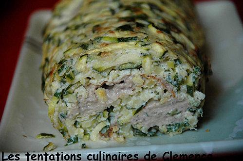 Roulé de courgettes à la crème de sardines au citron confit