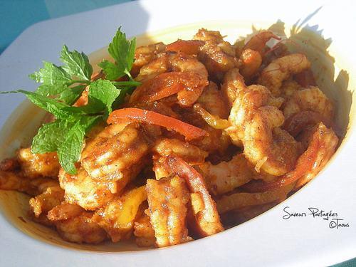 Crevettes au Satay et au poivron