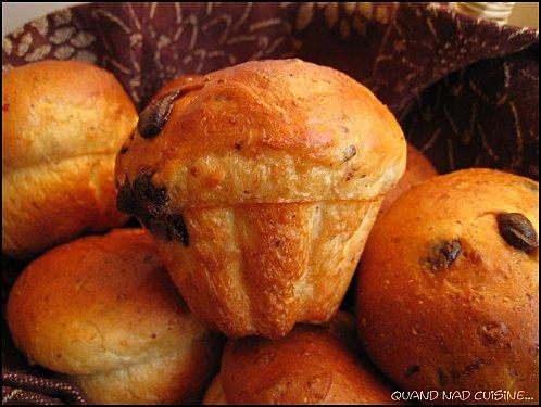 Briochettes aux noisettes et pépites de chocolat ou fourrées au Nutella