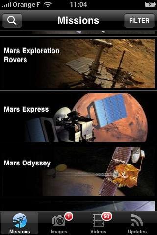 Application NASA pour iPhone