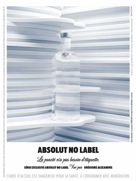 Une Vodka pure, Absolut No Label.