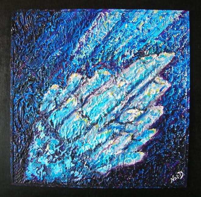 Crystal bleu lumière- Acrylique sur polystyrène-50X50 cms-Nat.D. 2009