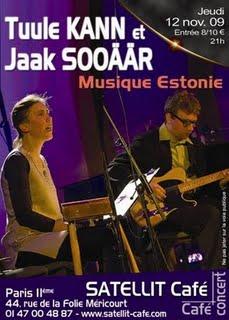 Concert de musique d'Estonie à Paris : Tuule Kann et Jaak Sooäär‏