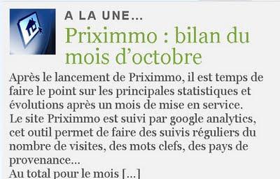 Premier bilan pour Priximmo