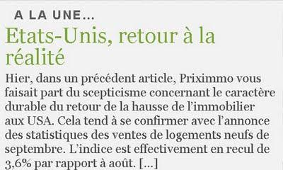 Deux sujets sur les USA - 29 octobre 2009