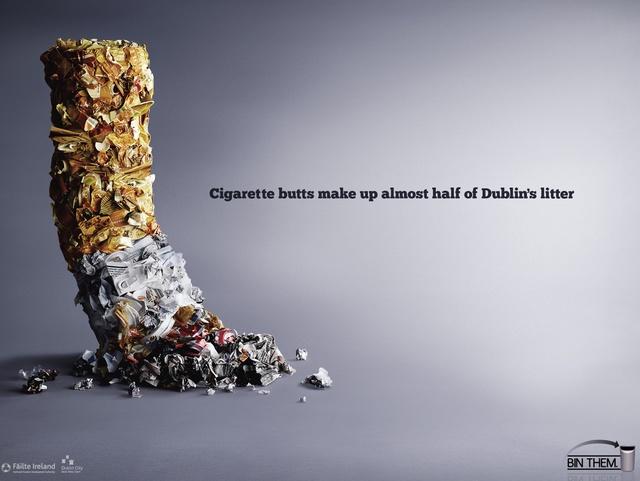 La pub du jour : Les mégots = 50% des ordures sur la voie publique [ONG]