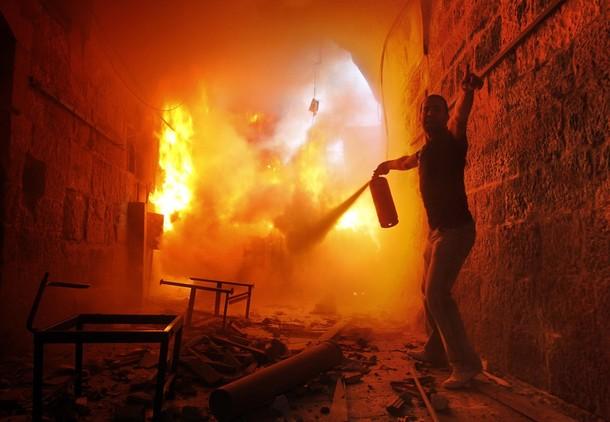 Premières photos de l’incendie dans la mosquée Al-Aqsa, , juste après la prise des israelien