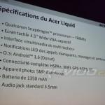 Les spécifications du Acer Liquid officiellement annoncées