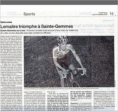 Cyclo cross de Sainte-Gemmes-sur-Loire=T. Lemaitre (AC Brévinois) | À  Découvrir